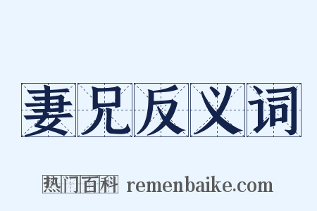 妻兄反义词是什么意思的图片